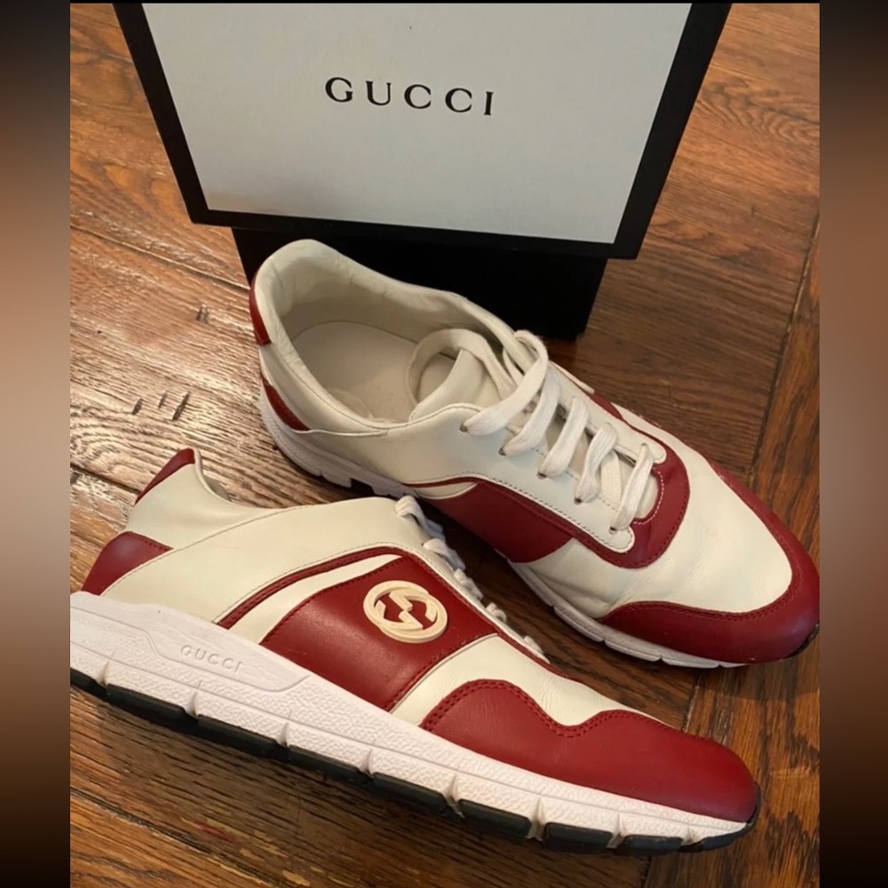 Authentic Gucci Calfskin Womens Interlocking G Sneakers
